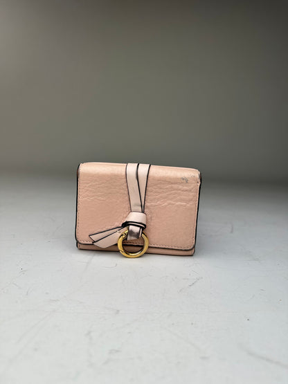 Vintage Chloe Leather Wallet Light Pink Gold Ring France