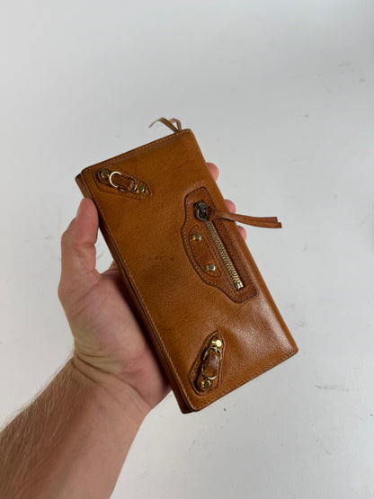 Vintage Balenciaga leather wallet brown