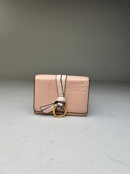 Vintage Chloe Leather Wallet Light Pink Gold Ring France