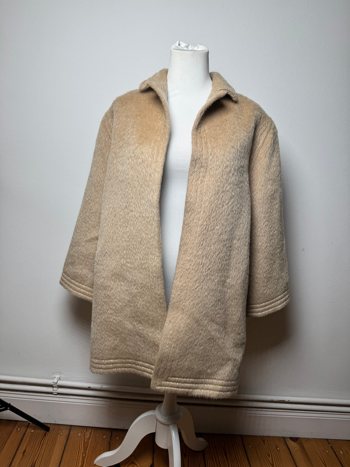 Vintage Givenchy Lama Hair Coat Beige M/L