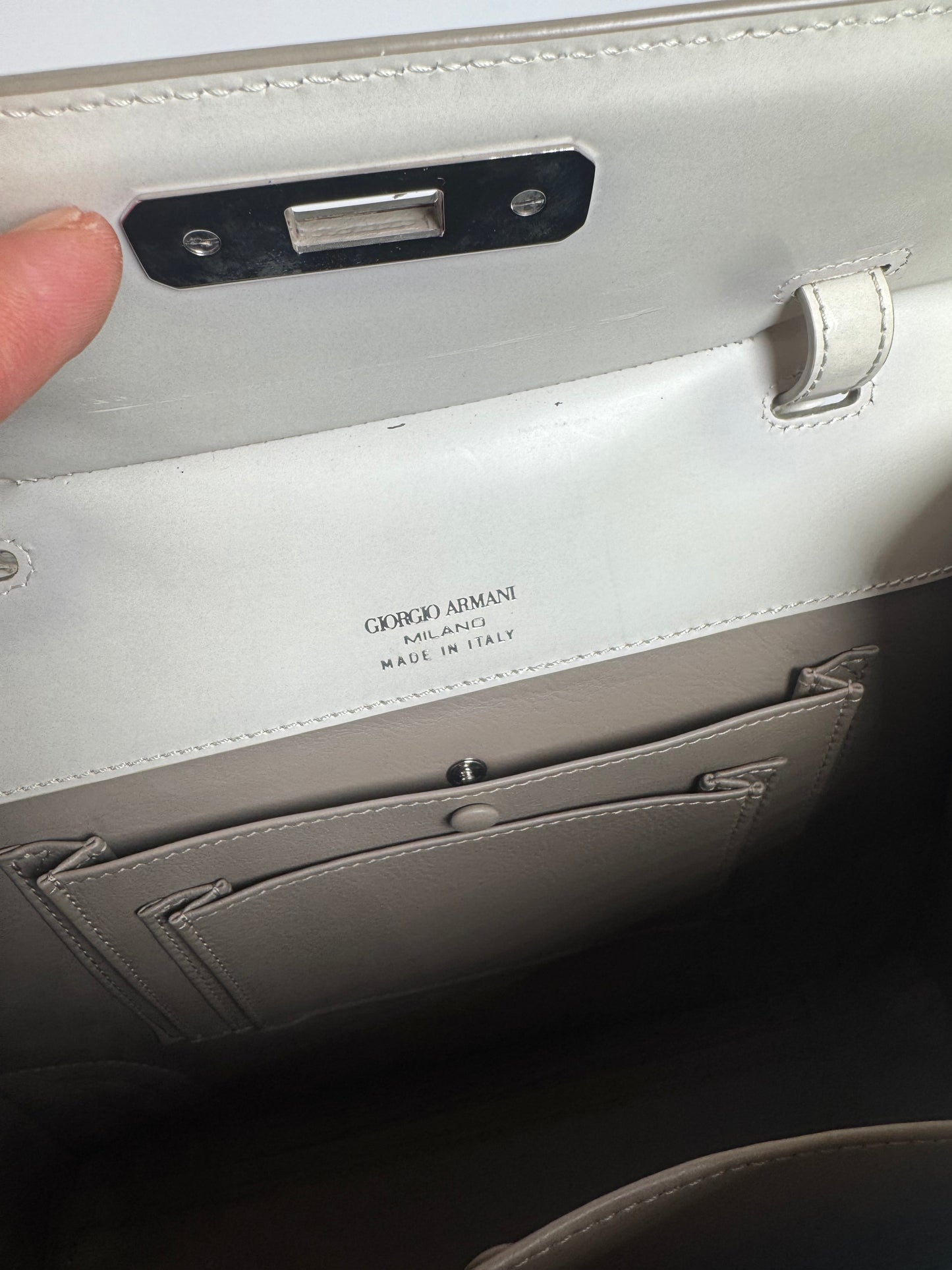 Vintage Giorgio Armani leather bag white