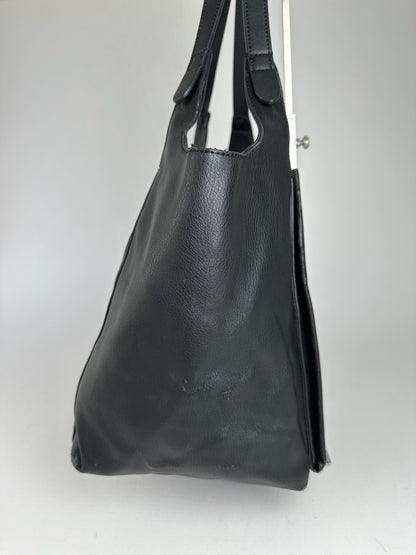 Vintage Armani leather Shopper Black