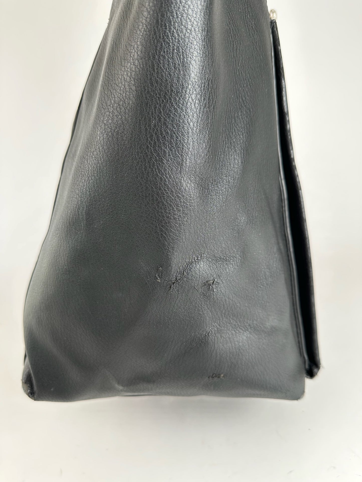 Vintage Armani leather Shopper Black