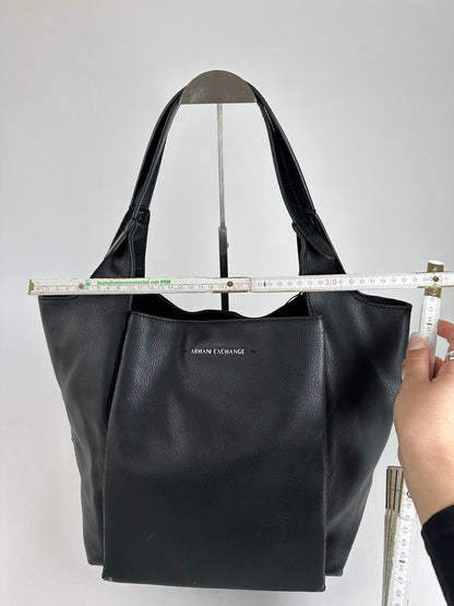 Vintage Armani leather Shopper Black