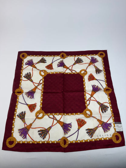 Vintage Celine Monogram Scarf purple white