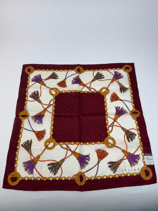 Vintage Celine Monogram Scarf purple white