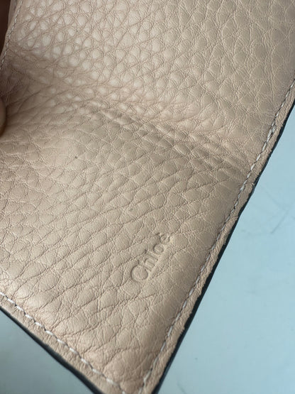Vintage Chloe Leather Wallet Light Pink Gold Ring France
