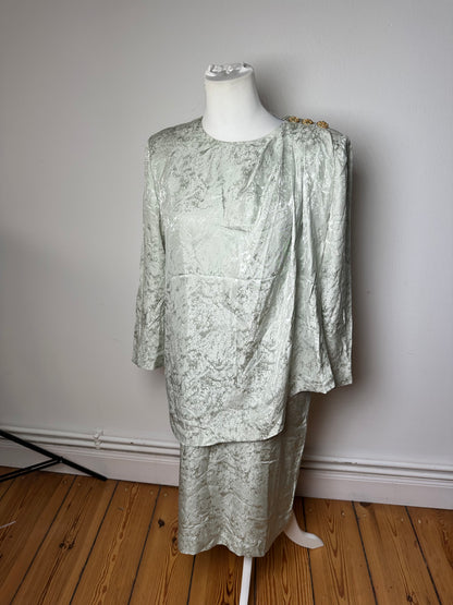 Vintage Givenchy Abstract Dress Grey Turquoise L
