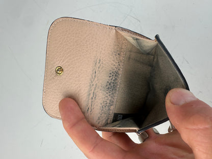 Vintage Chloe Leather Wallet Light Pink Gold Ring France