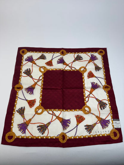 Vintage Celine Monogram Scarf purple white