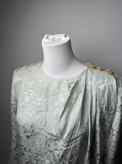 Vintage Givenchy Abstract Dress Grey Turquoise L