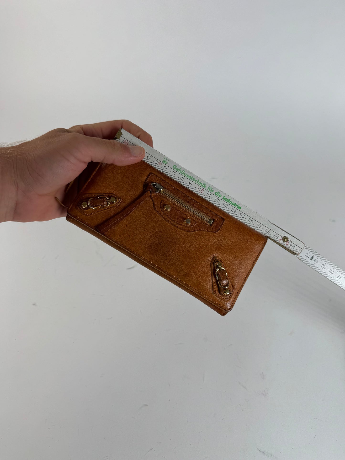 Vintage Balenciaga leather wallet brown