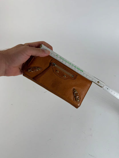 Vintage Balenciaga leather wallet brown