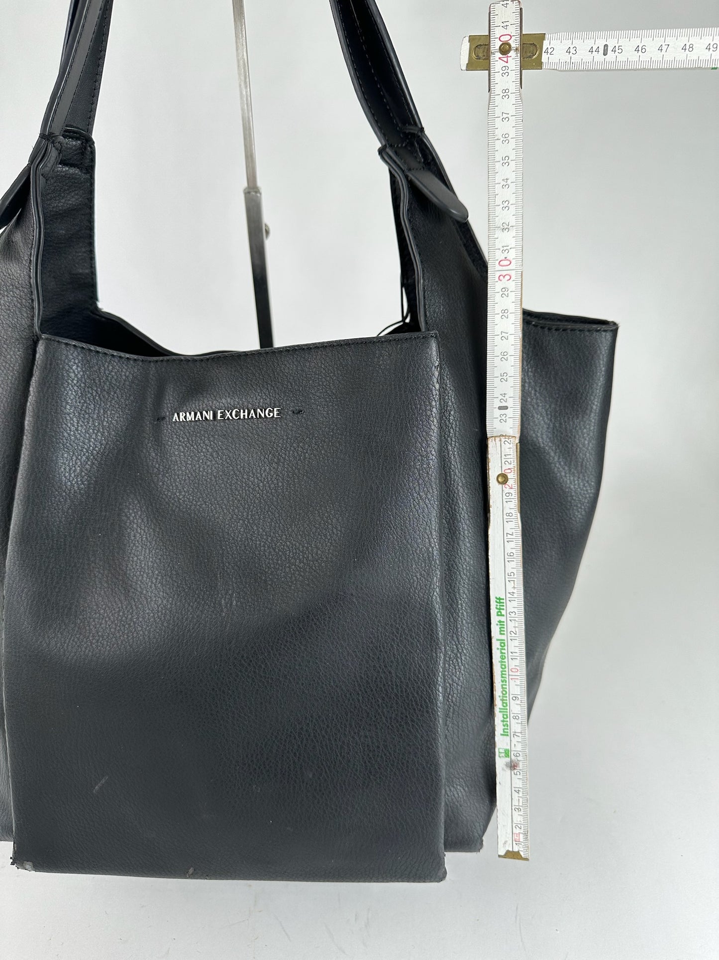 Vintage Armani leather Shopper Black
