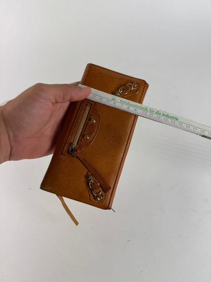 Vintage Balenciaga leather wallet brown