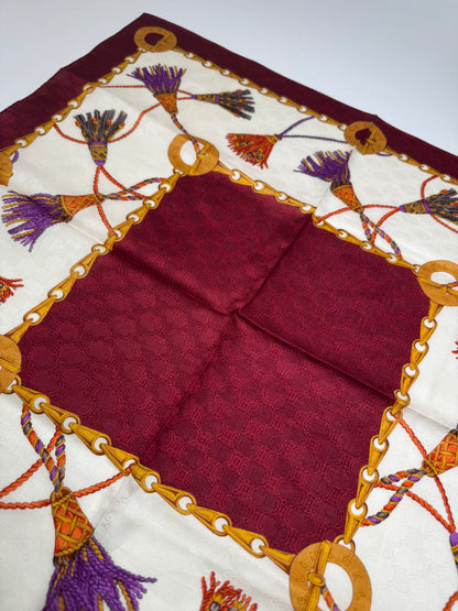 Vintage Celine Monogram Scarf purple white