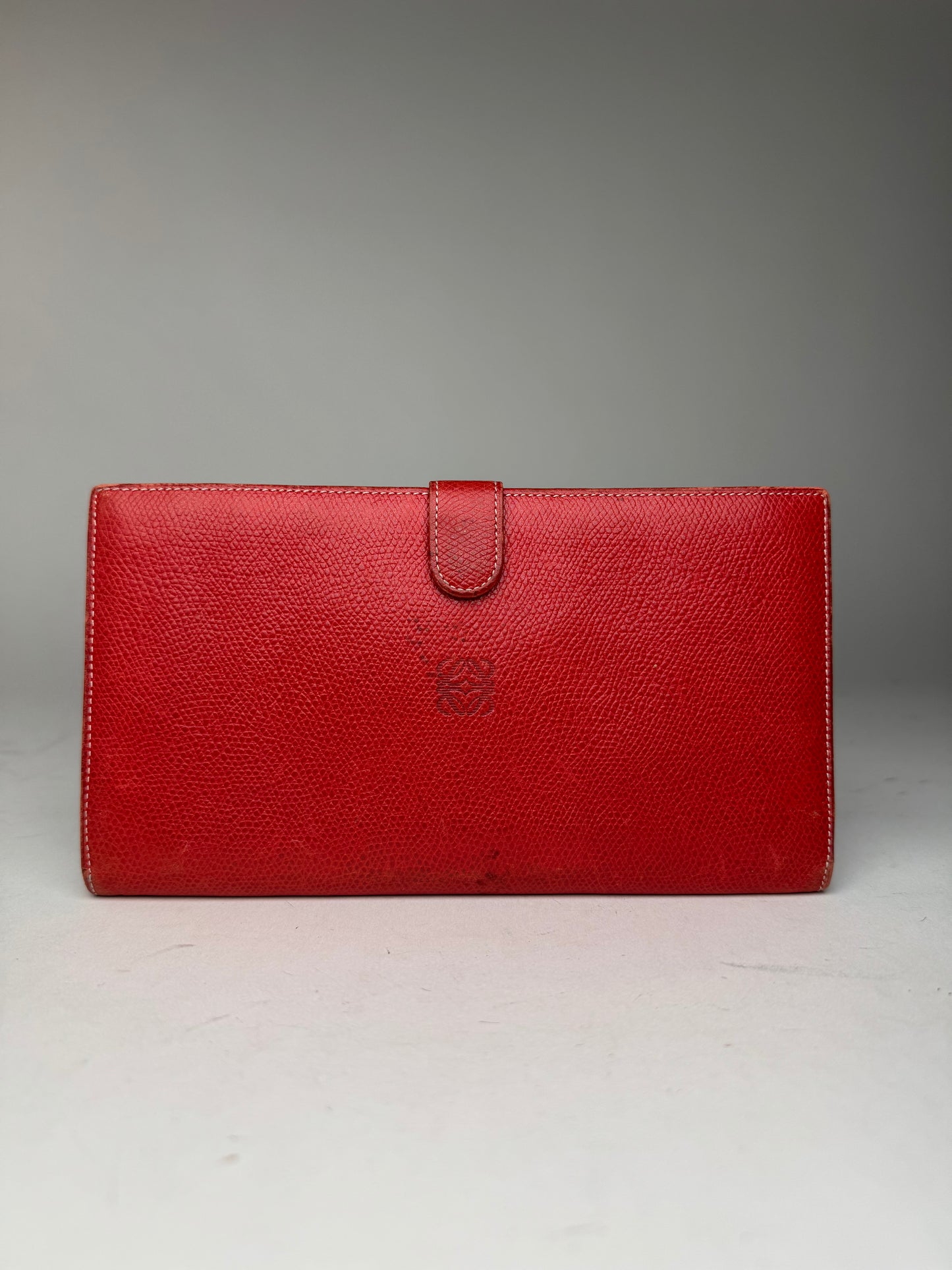 Vintage Loewe Madrid Leather Card Holder / wallet red