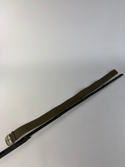 Vintage Dior Wide Leather Belt Late 1970s–1980s Olive Green