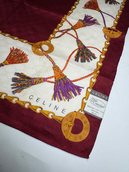 Vintage Celine Monogram Scarf purple white