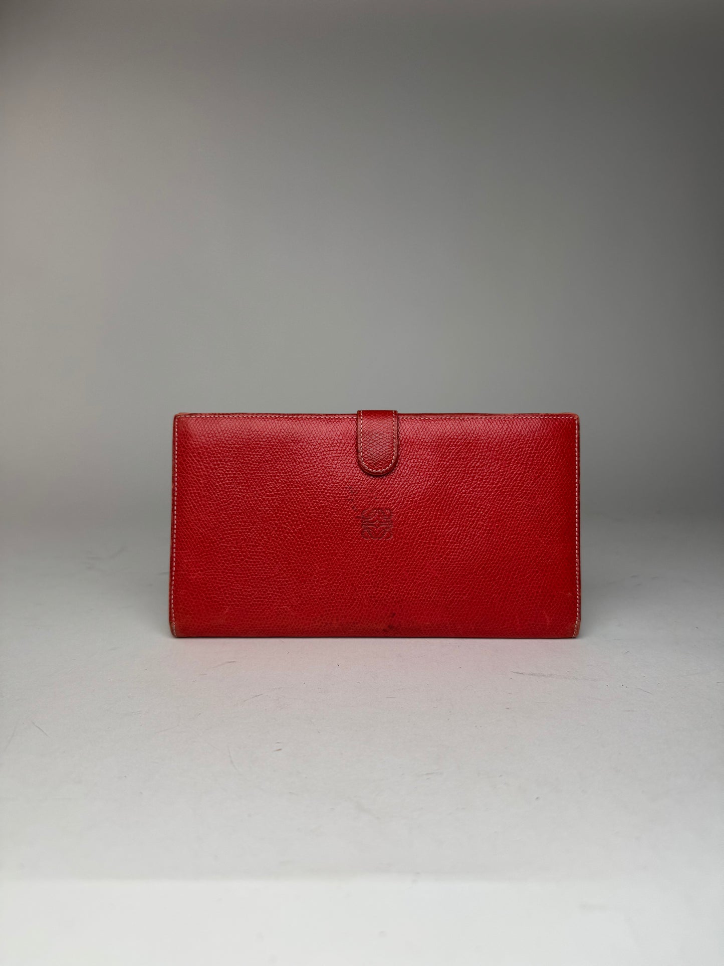 Vintage Loewe Madrid Leather Card Holder / wallet red