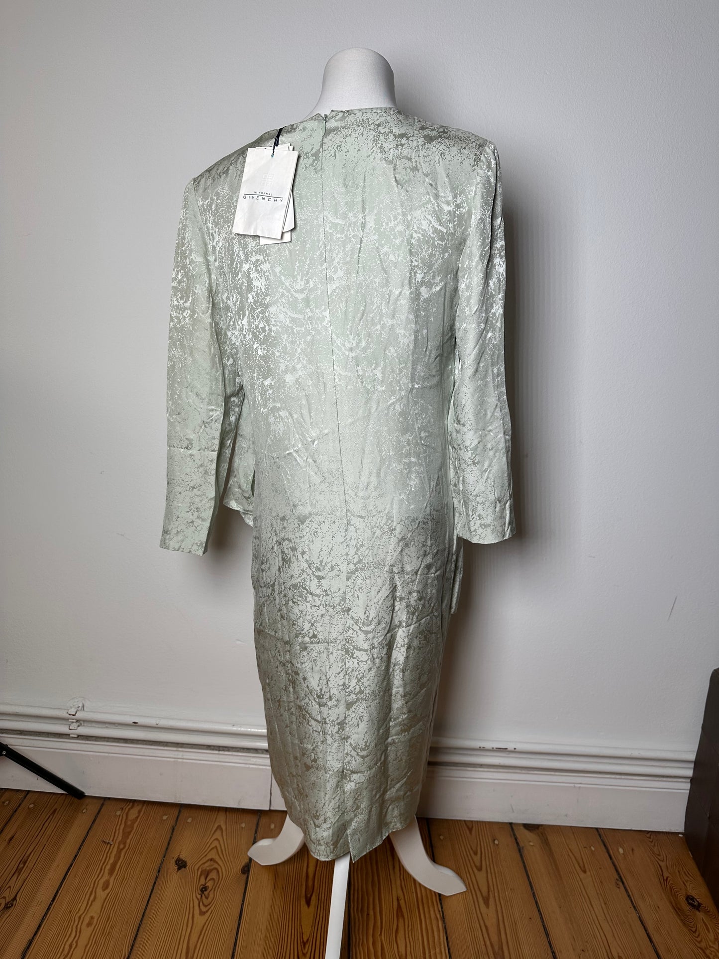 Vintage Givenchy Abstract Dress Grey Turquoise L