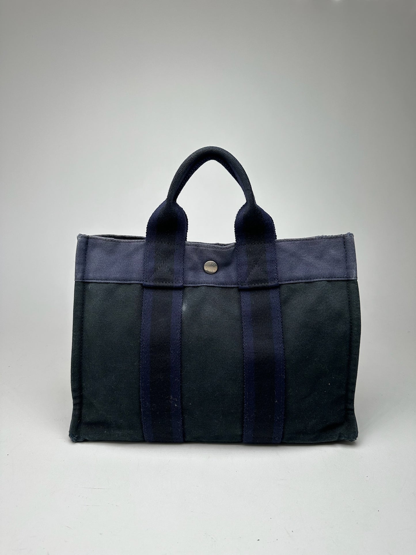 Vintage Hermes Shopper Bag black navy