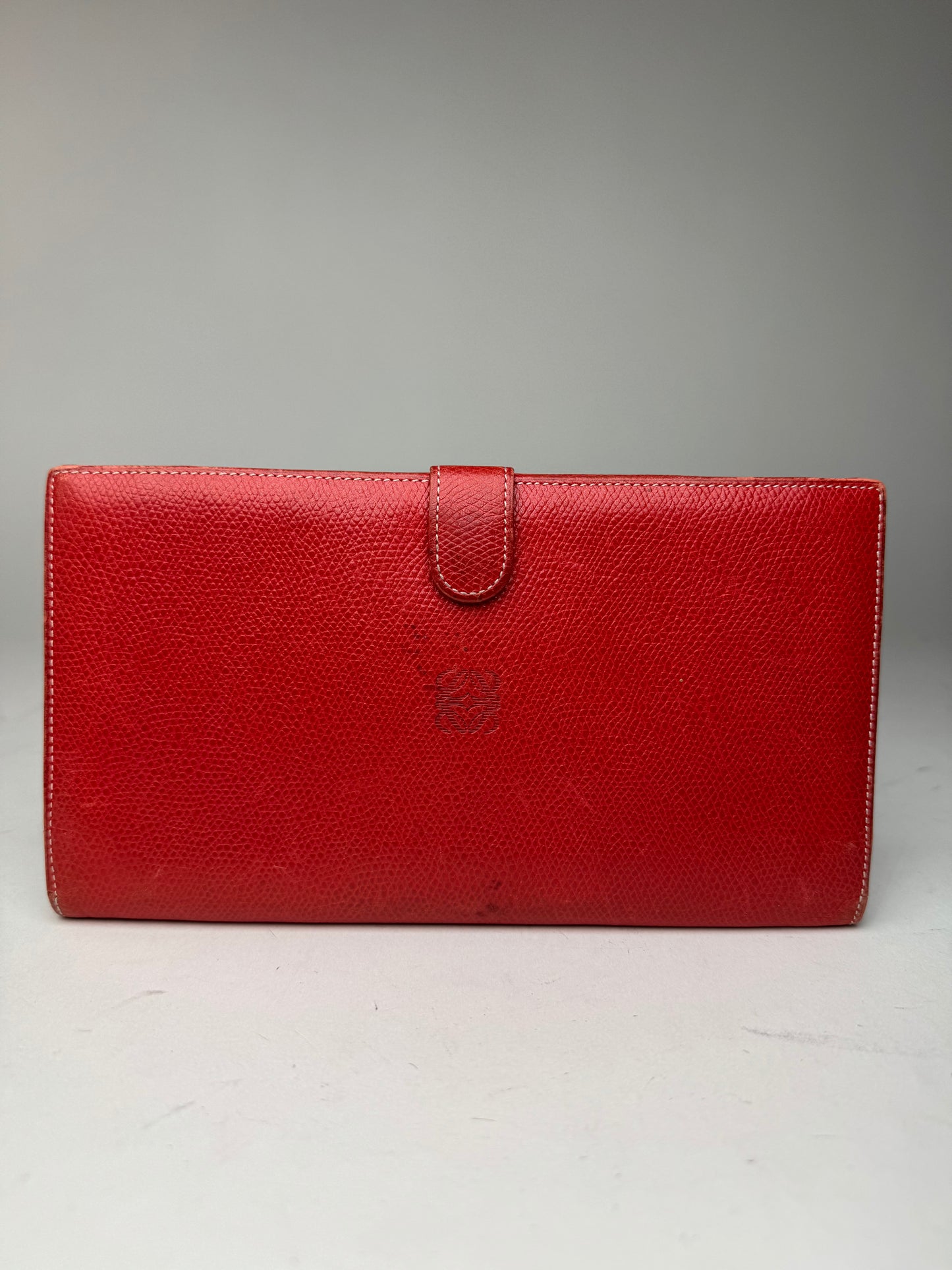 Vintage Loewe Madrid Leather Card Holder / wallet red
