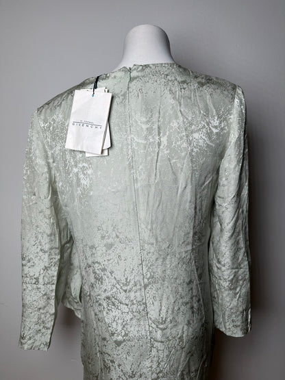 Vintage Givenchy Abstract Dress Grey Turquoise L