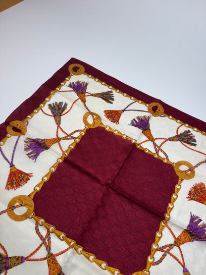 Vintage Celine Monogram Scarf purple white