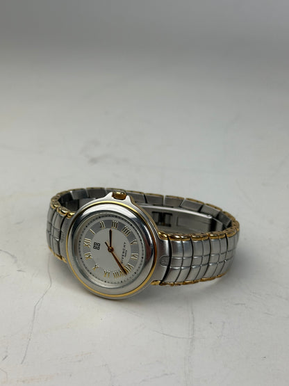 Vintage Givenchy Stainless Steel Bracelet Watch Silver Gold