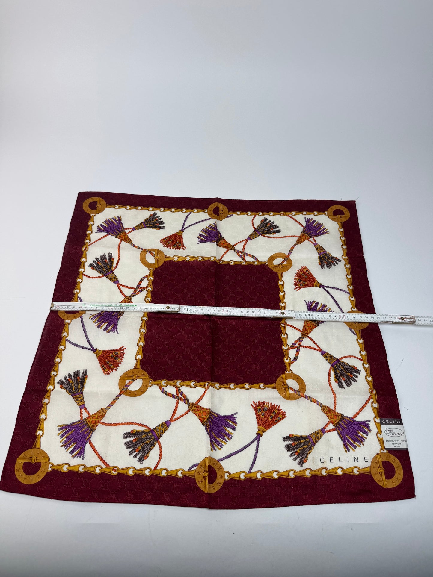 Vintage Celine Monogram Scarf purple white