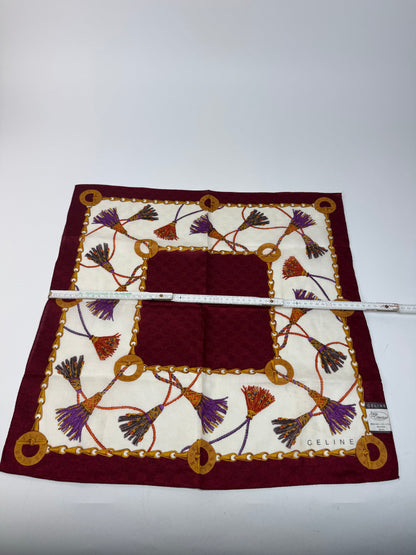 Vintage Celine Monogram Scarf purple white