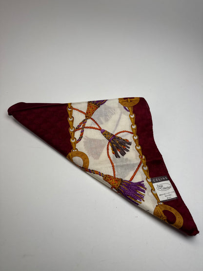 Vintage Celine Monogram Scarf purple white