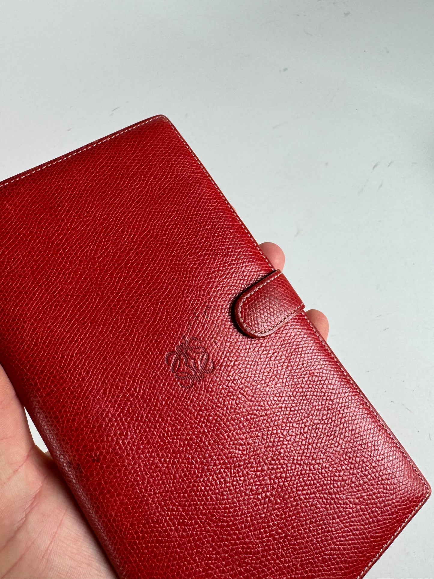 Vintage Loewe Madrid Leather Card Holder / wallet red