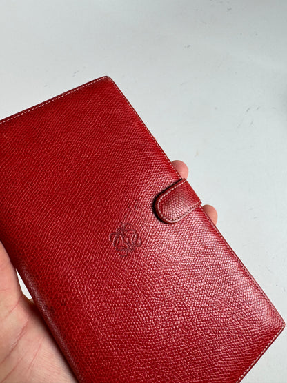 Vintage Loewe Madrid Leather Card Holder / wallet red
