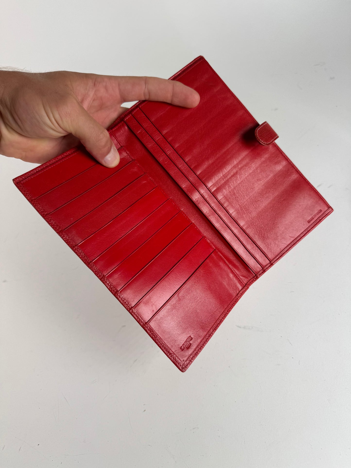 Vintage Loewe Madrid Leather Card Holder / wallet red