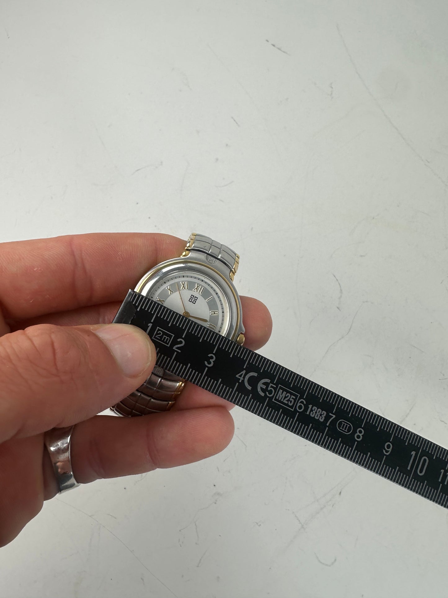 Vintage Givenchy Stainless Steel Bracelet Watch Silver Gold