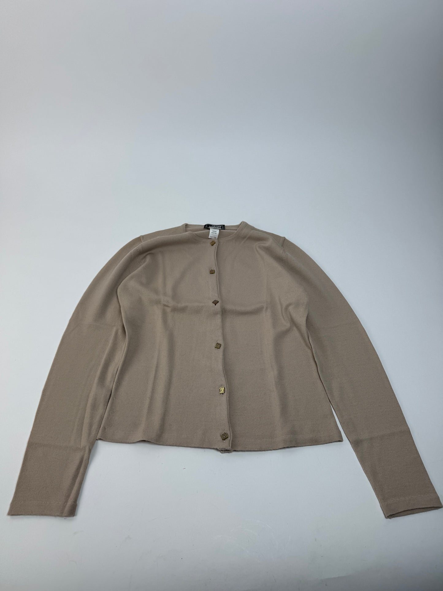 Vintage Gianni Versace Wool Cardigan Beige M