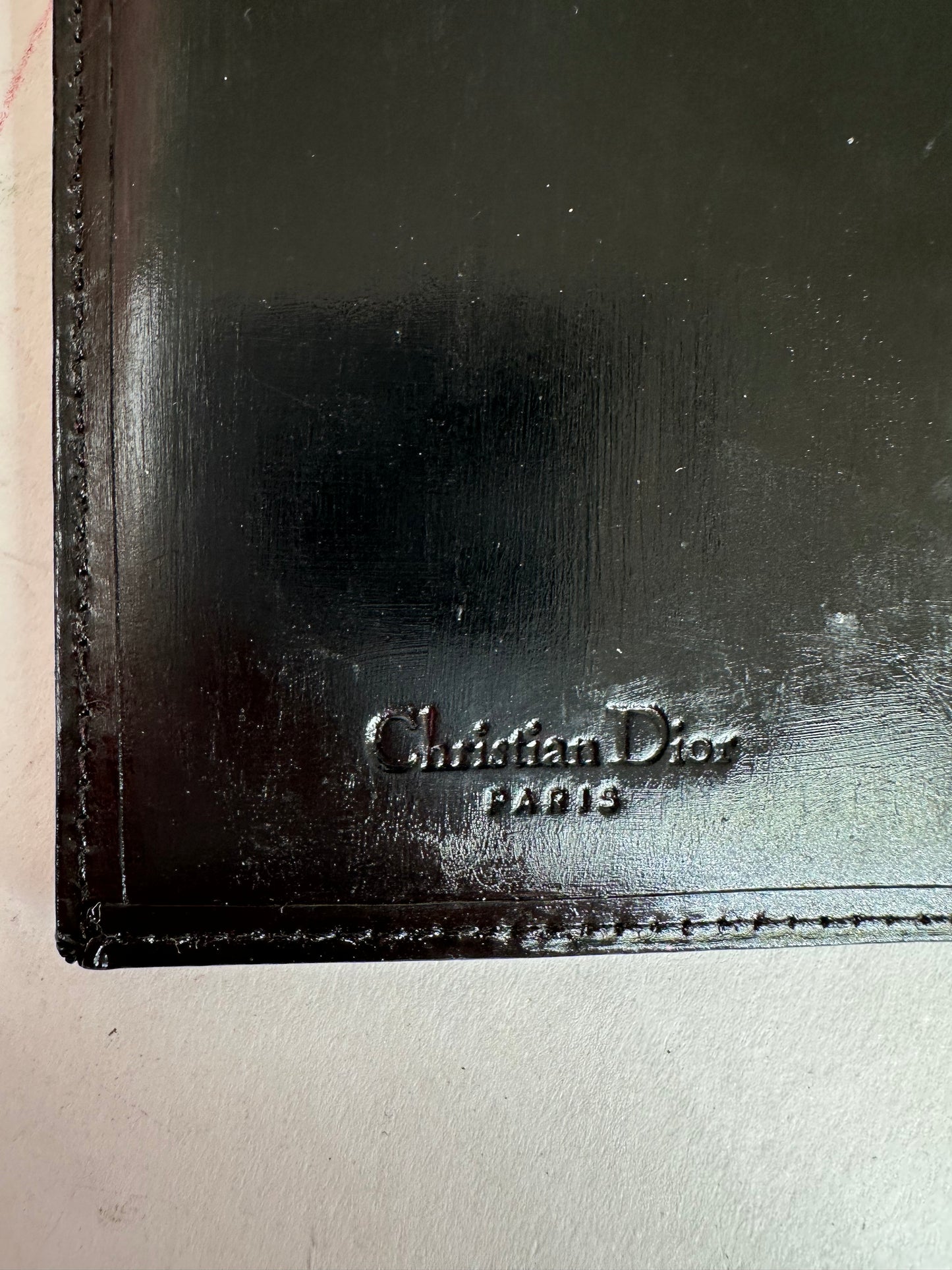 Vintage Dior Leather Flap Long Wallet Black