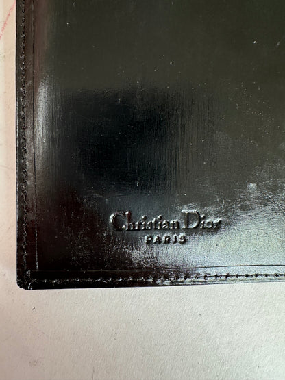 Vintage Dior Leather Flap Long Wallet Black