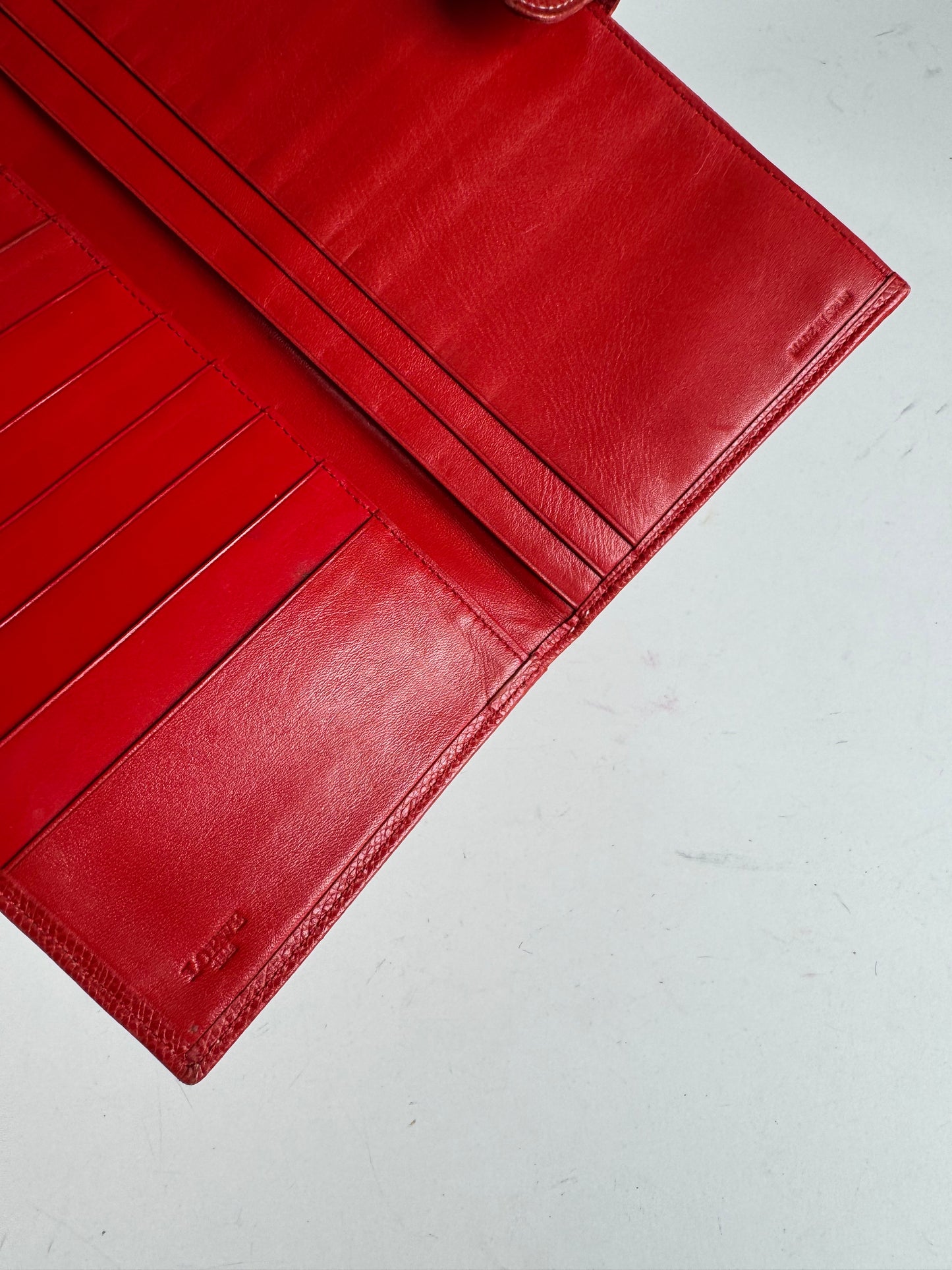 Vintage Loewe Madrid Leather Card Holder / wallet red