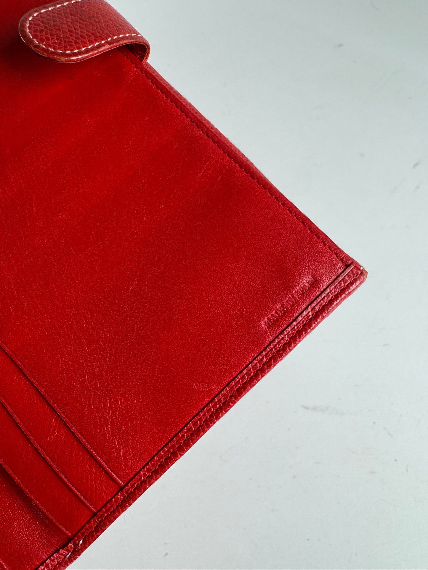 Vintage Loewe Madrid Leather Card Holder / wallet red