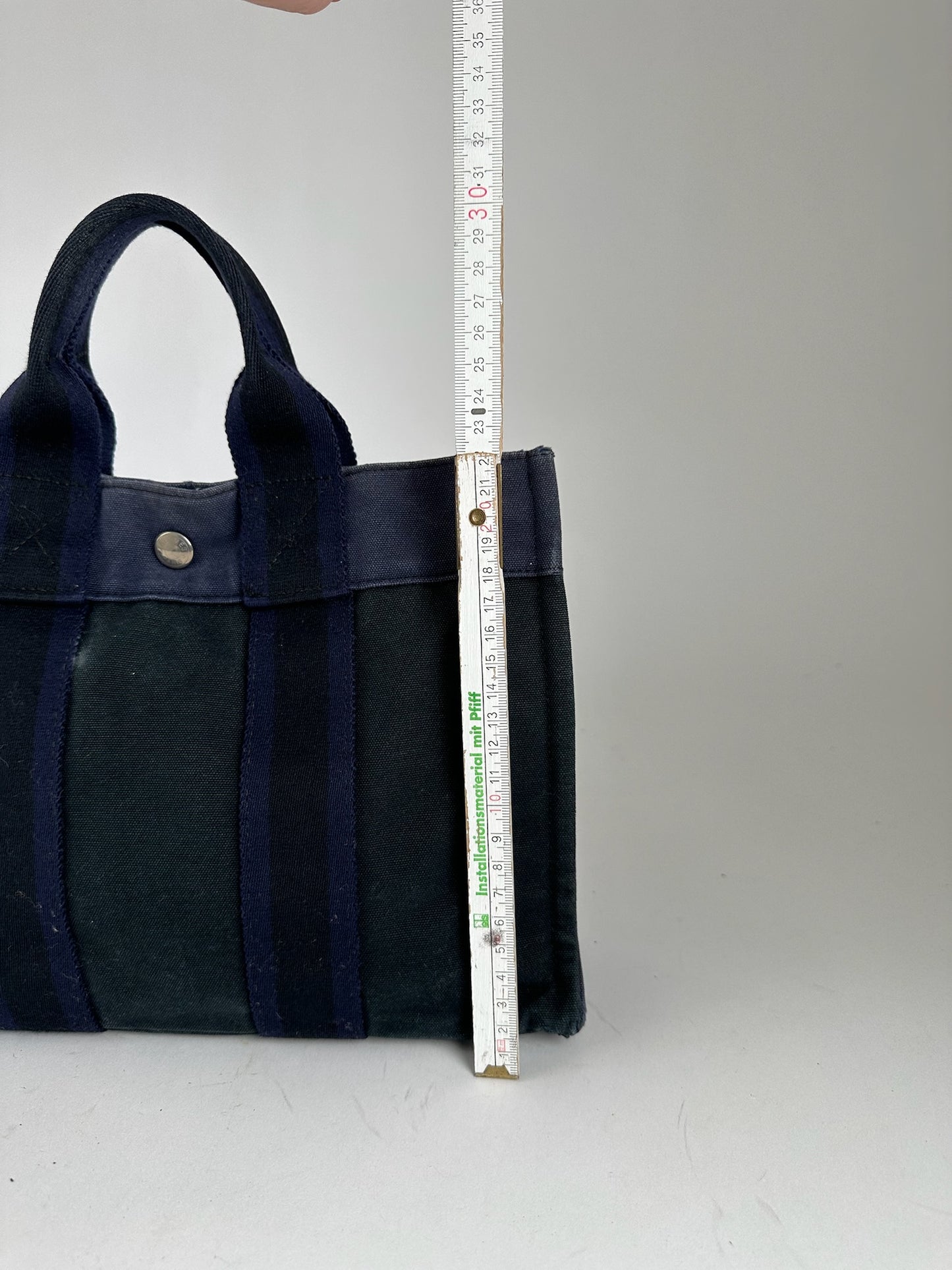 Vintage Hermes Shopper Bag black navy