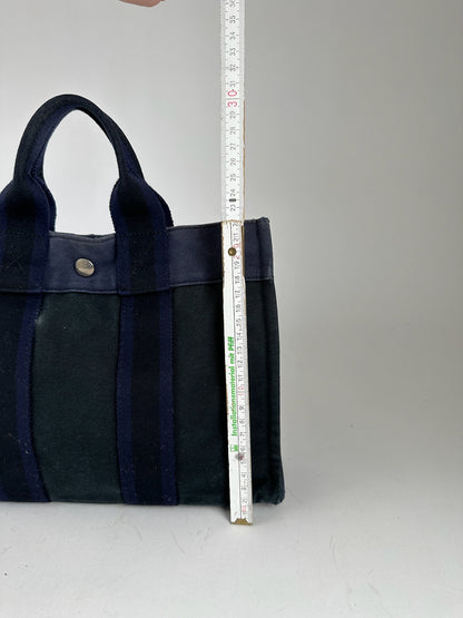 Vintage Hermes Shopper Bag black navy