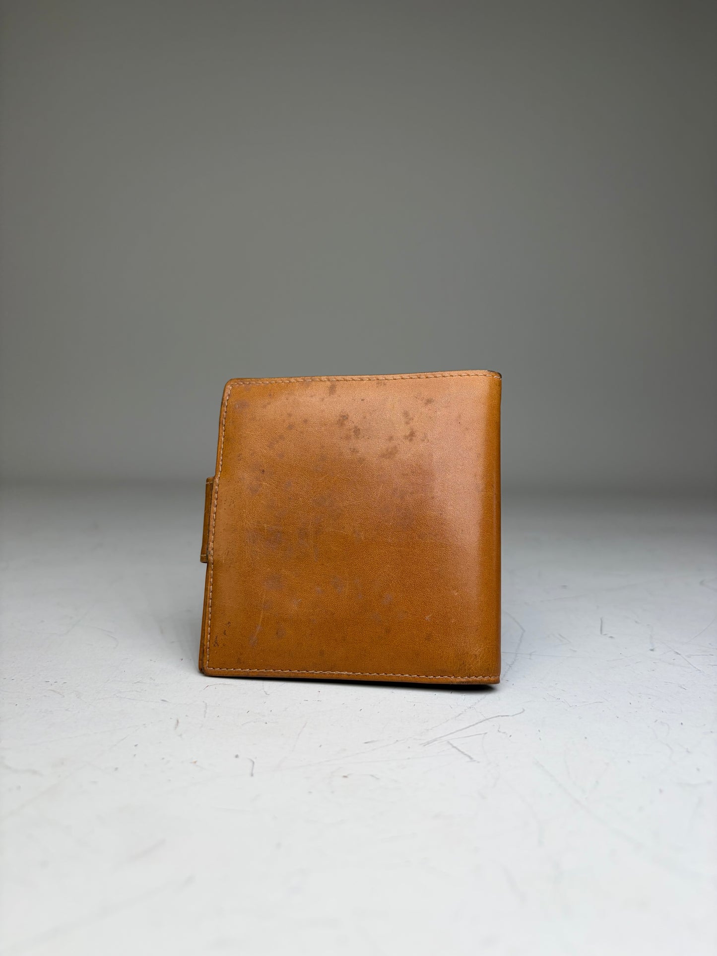 Vintage Celine Smooth Leather Wallet Tan Gold