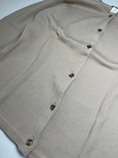 Vintage Gianni Versace Wool Cardigan Beige M