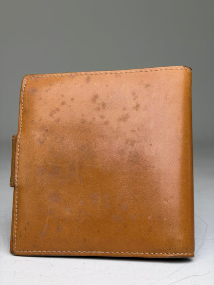 Vintage Celine Smooth Leather Wallet Tan Gold