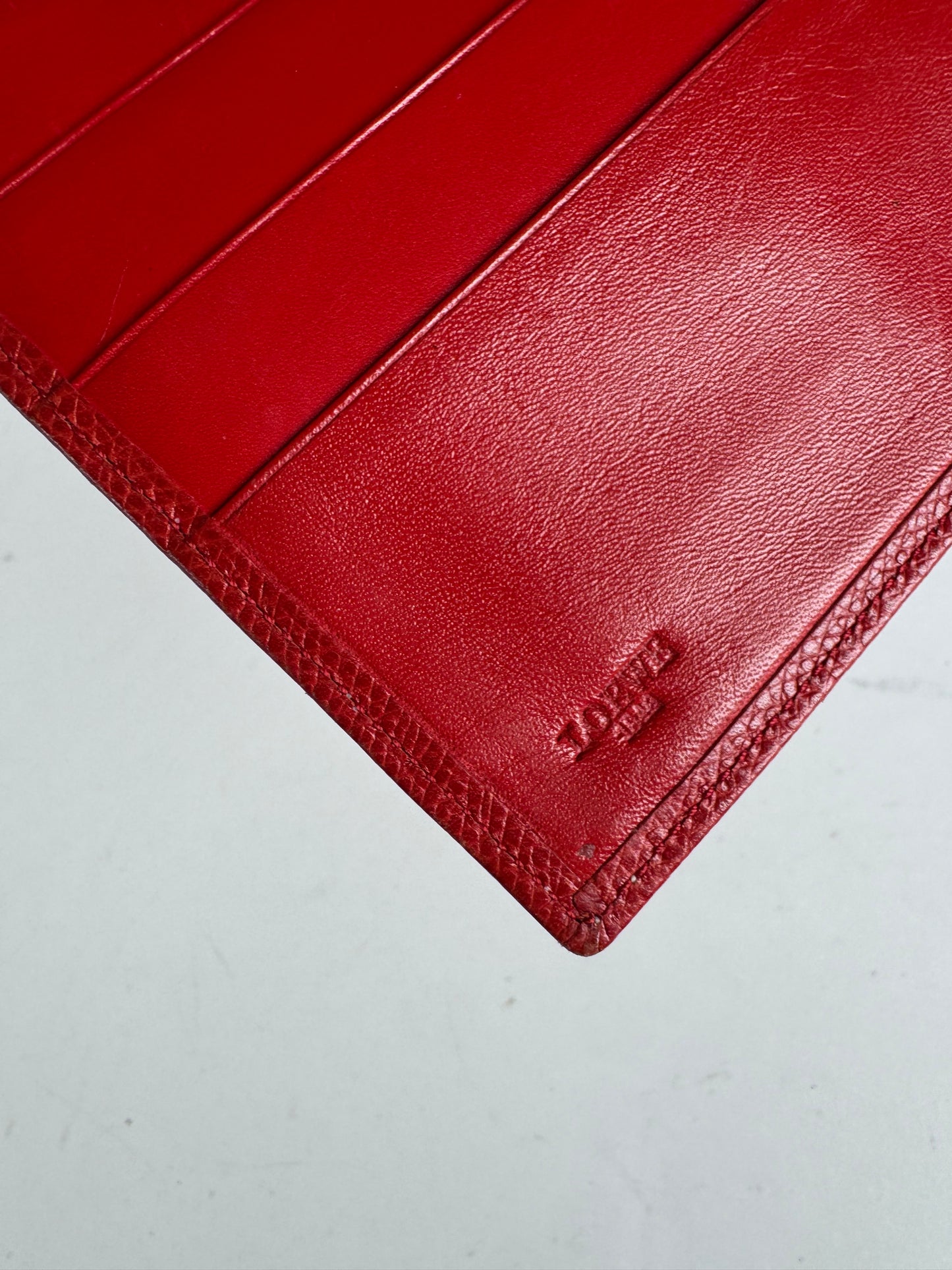 Vintage Loewe Madrid Leather Card Holder / wallet red
