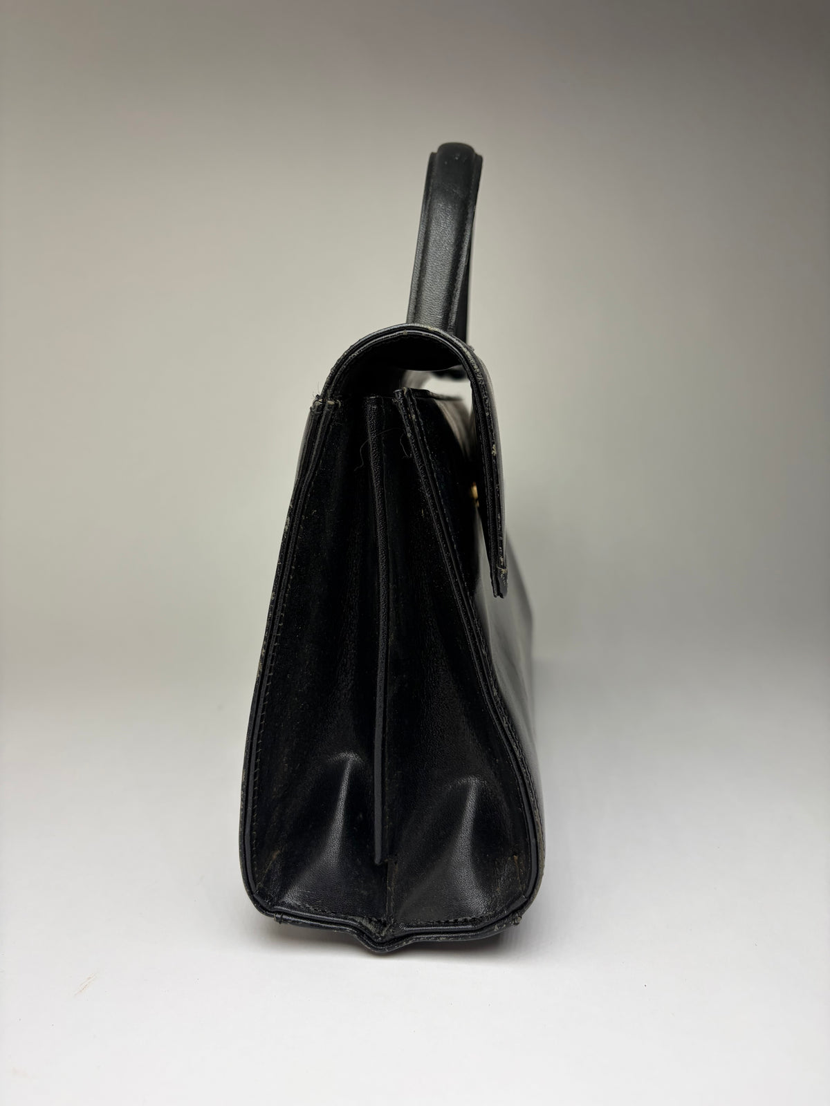 Vintage Givenchy 4G Logo Structured Leather Bag Late 1970s Black