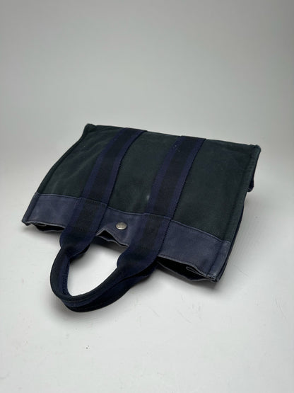 Vintage Hermes Shopper Bag black navy